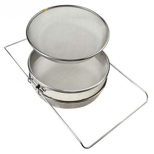 Dvodelno cedilo za med sa nosačima na razvlačenje